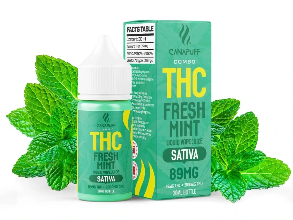 CanaPuff THC/2000mg CBD – Fresh Mint 89mg THC – Liquid, 30 ml