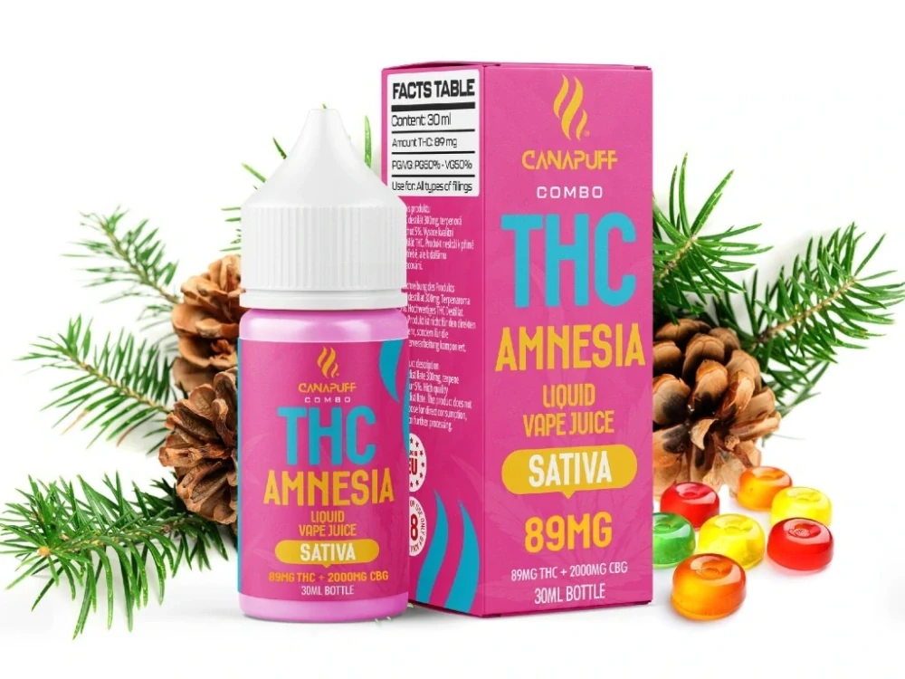 CanaPuff THC/2000mg CBD – Amnesia 89mg THC – Liquid, 30 ml